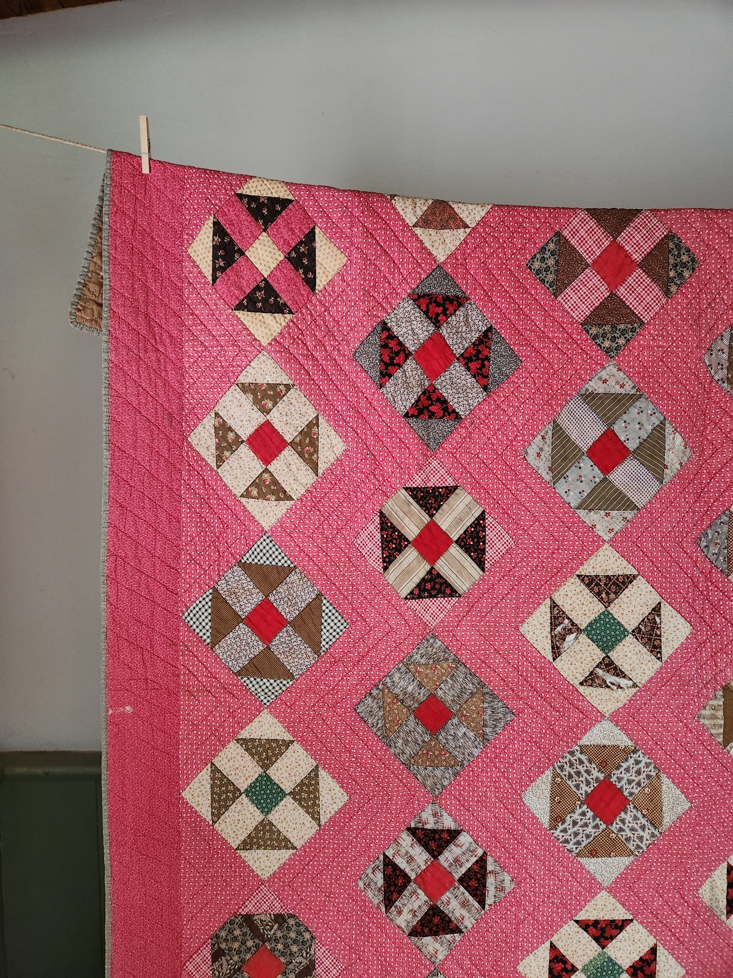19th Century Pink Patchwork Quilt