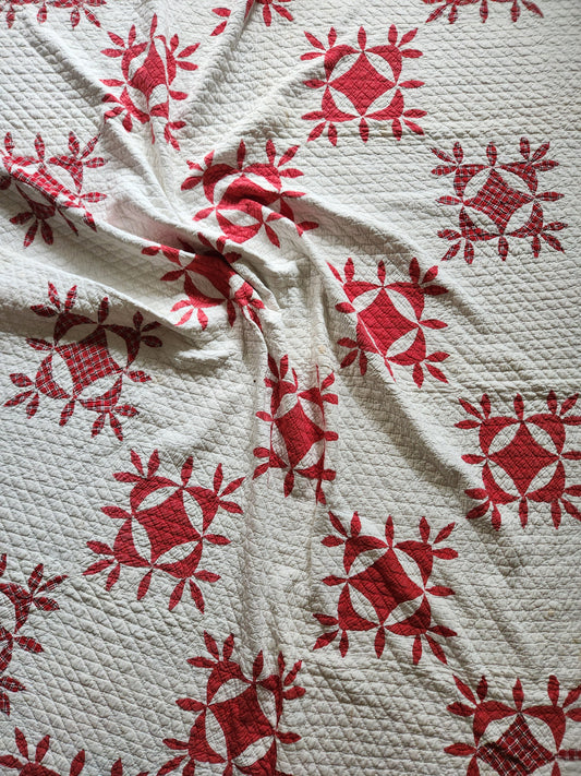 Red & White Patchwork Quilt