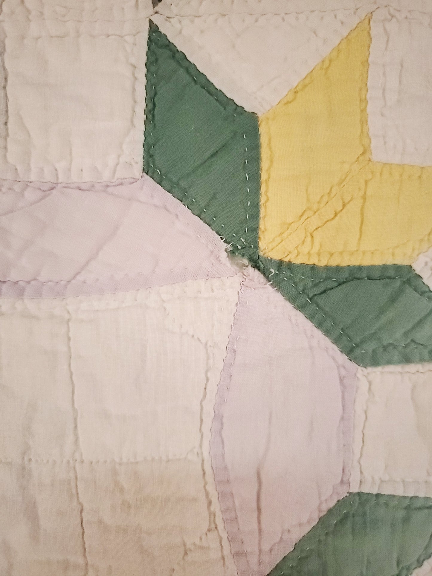 Lavender Yellow Vintage Quilt