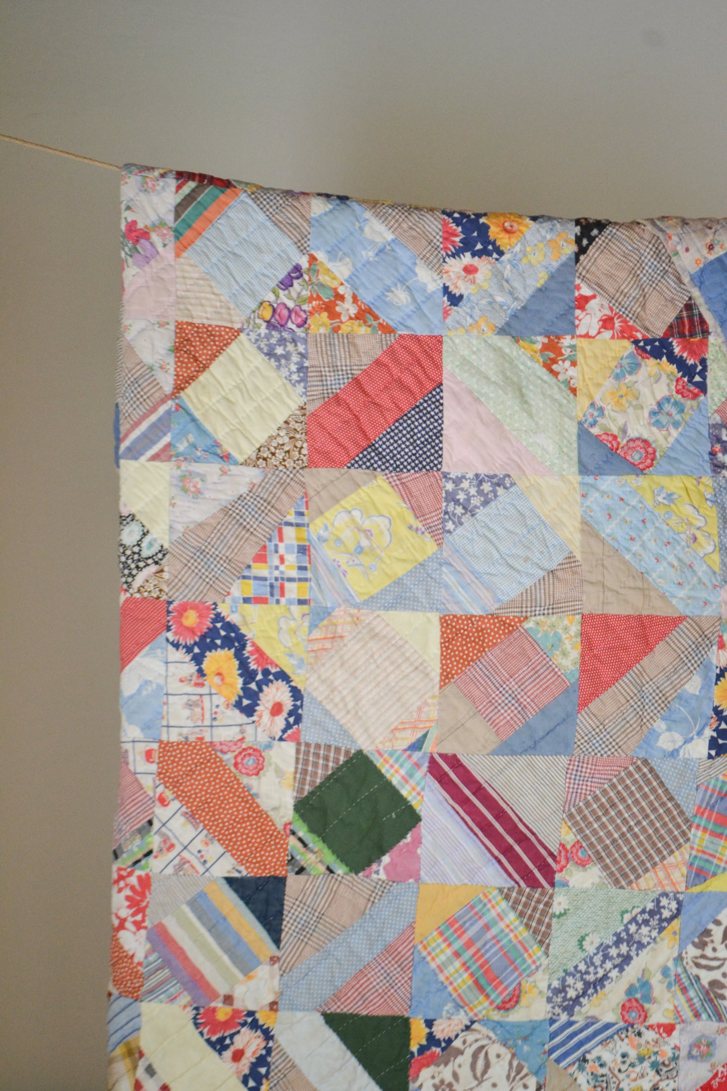 1940’s Feed Sack String Quilt