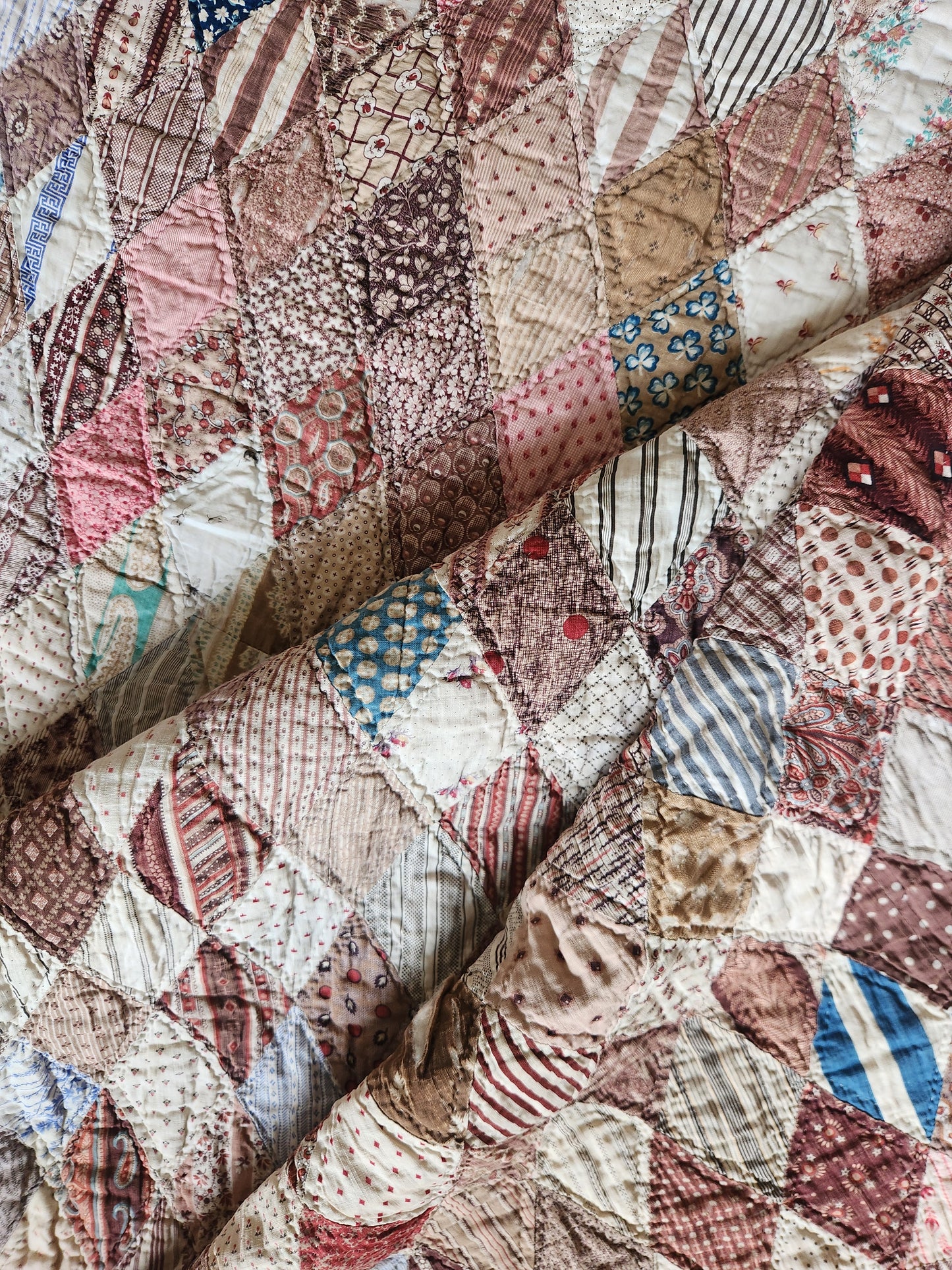 Antique Semi-Charm Diamond Quilt c1880