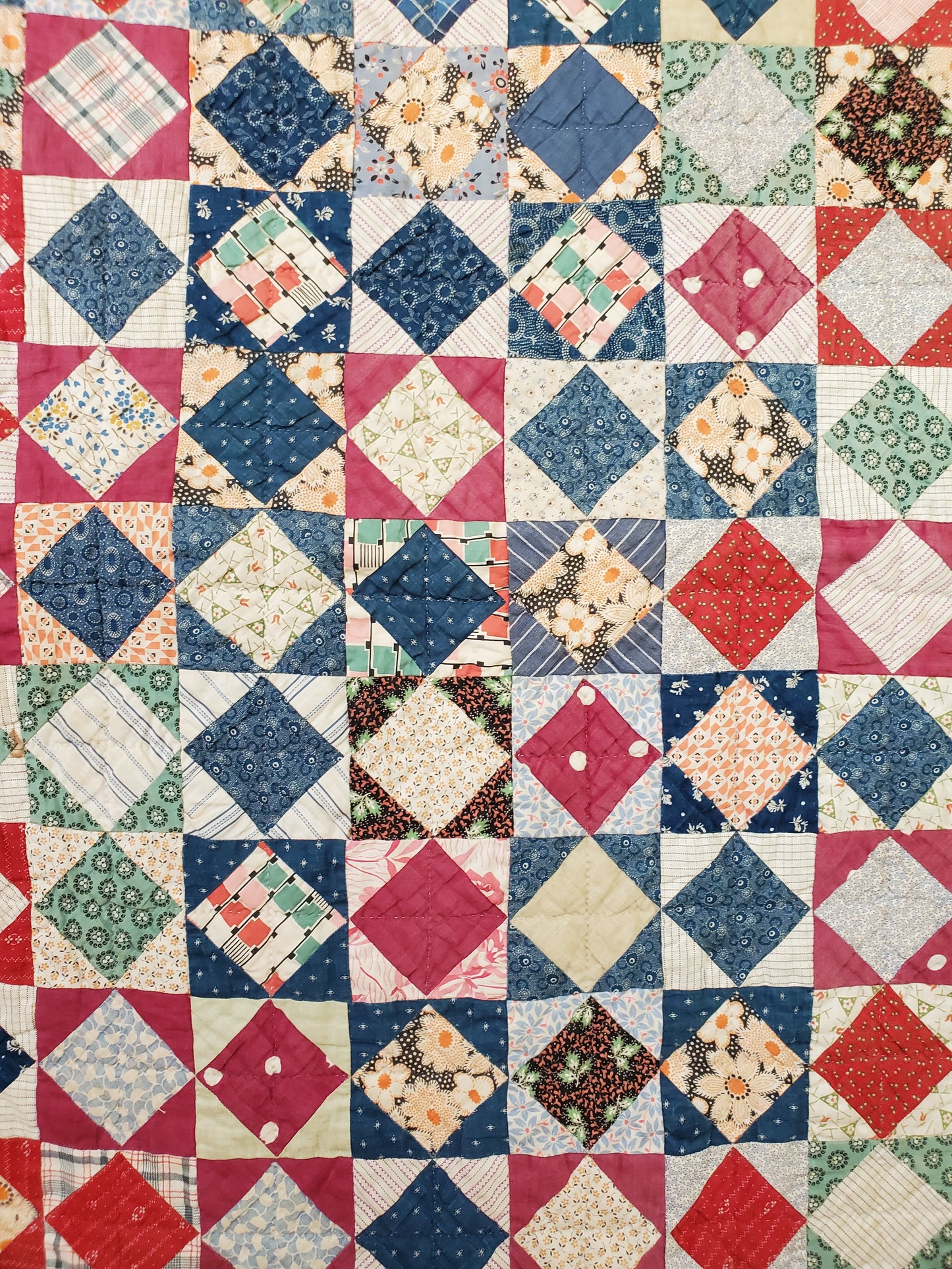 Square in a Square Vintage Quilt, ca 1930