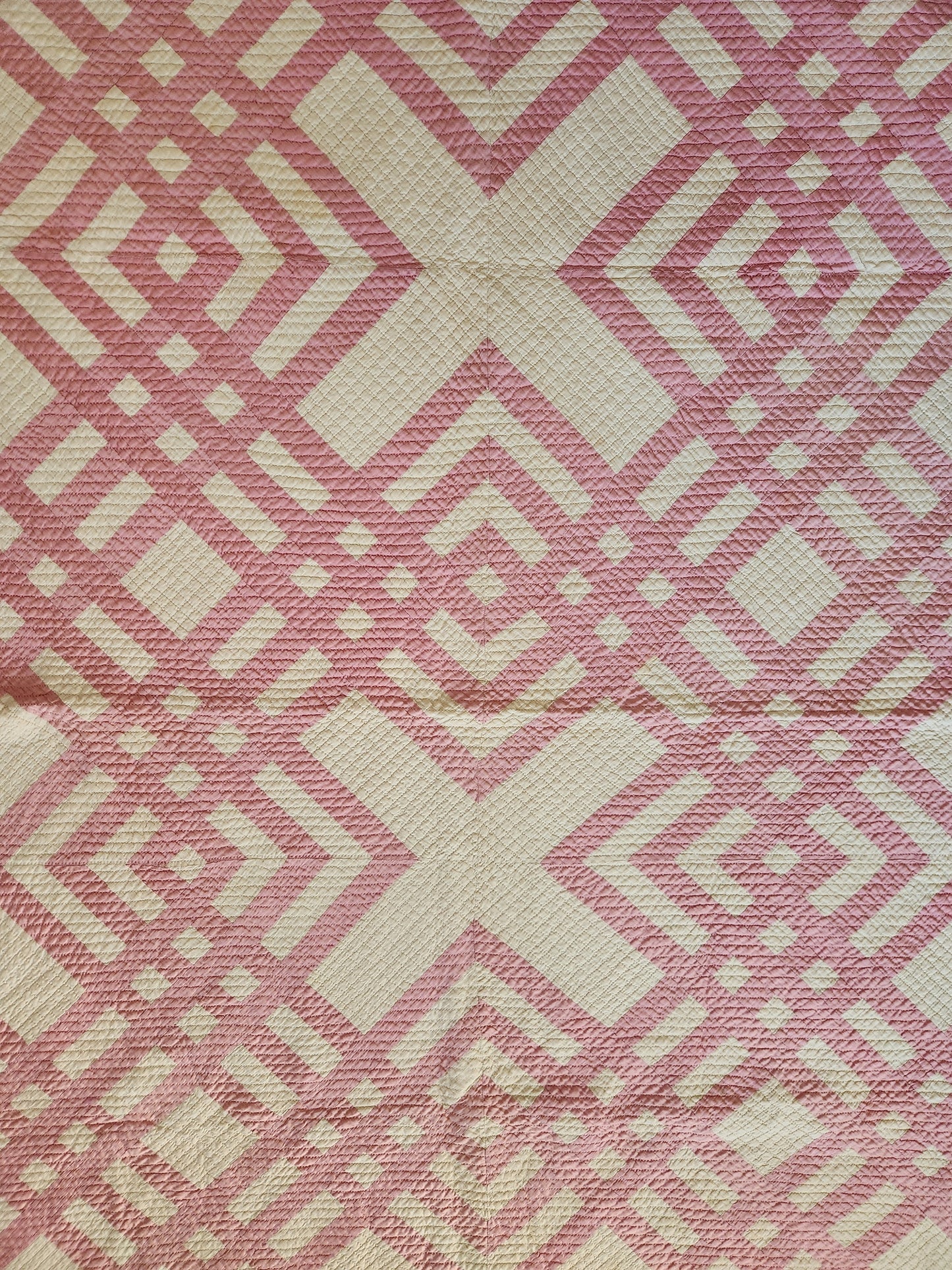 Vintage Pink Lattice Quilt c1930