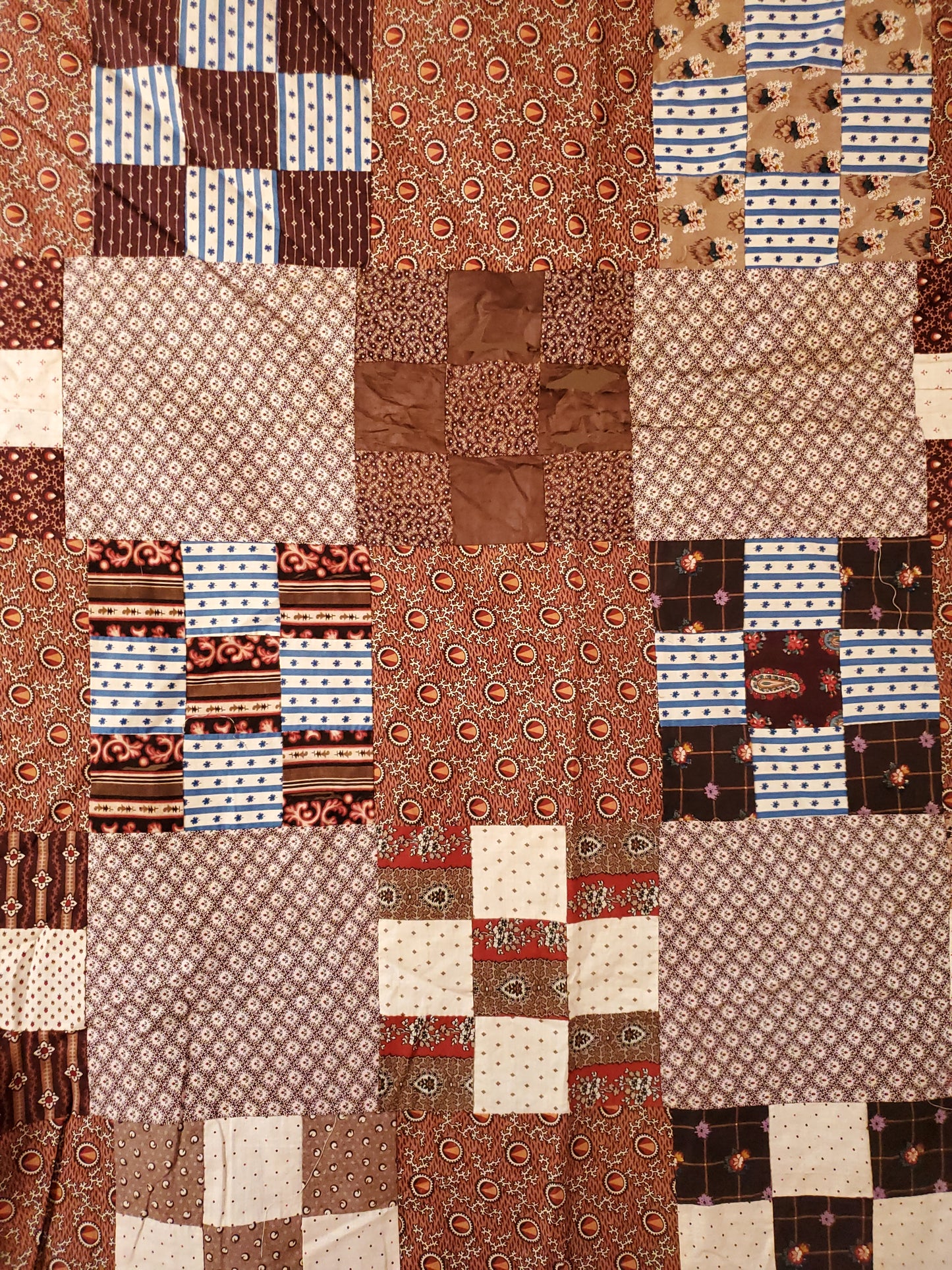 19th Century Antique Madder Quilt Top