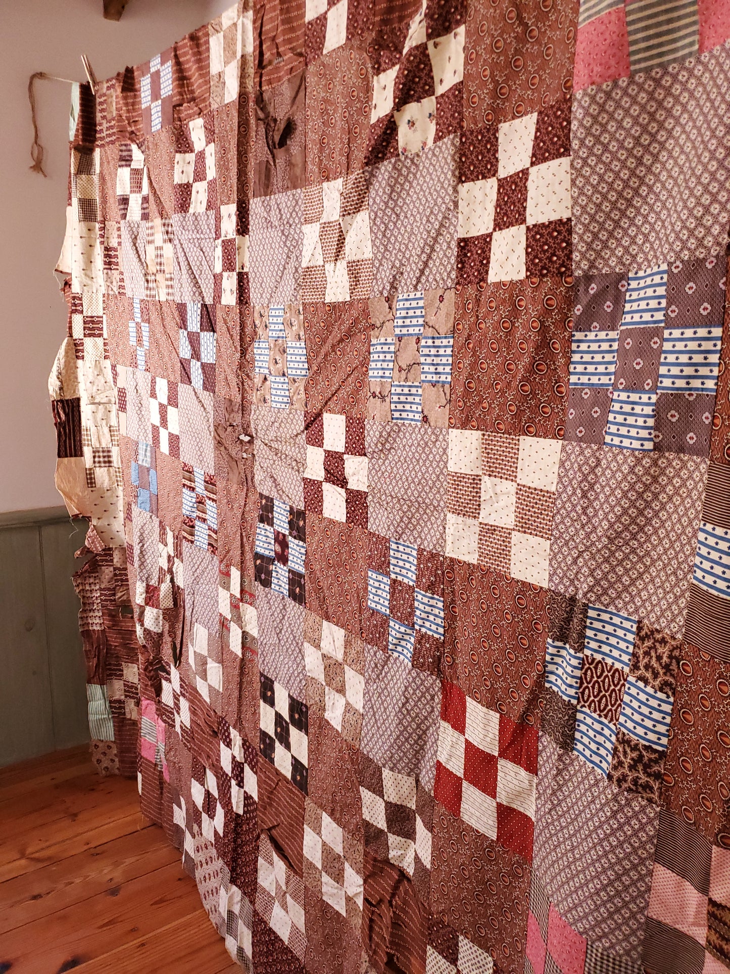 19th Century Antique Madder Quilt Top