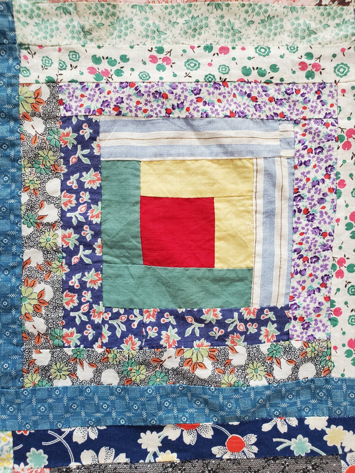 Log Cabin Quilt Top