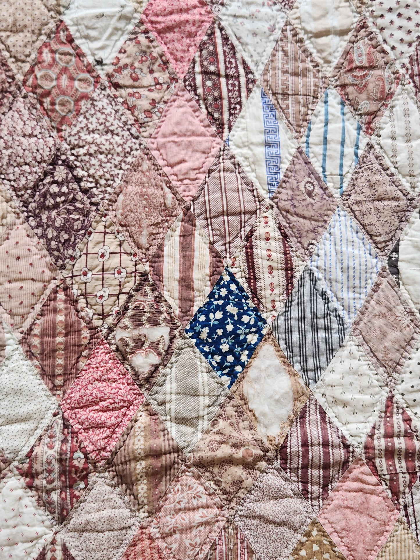 Antique Semi-Charm Diamond Quilt c1880