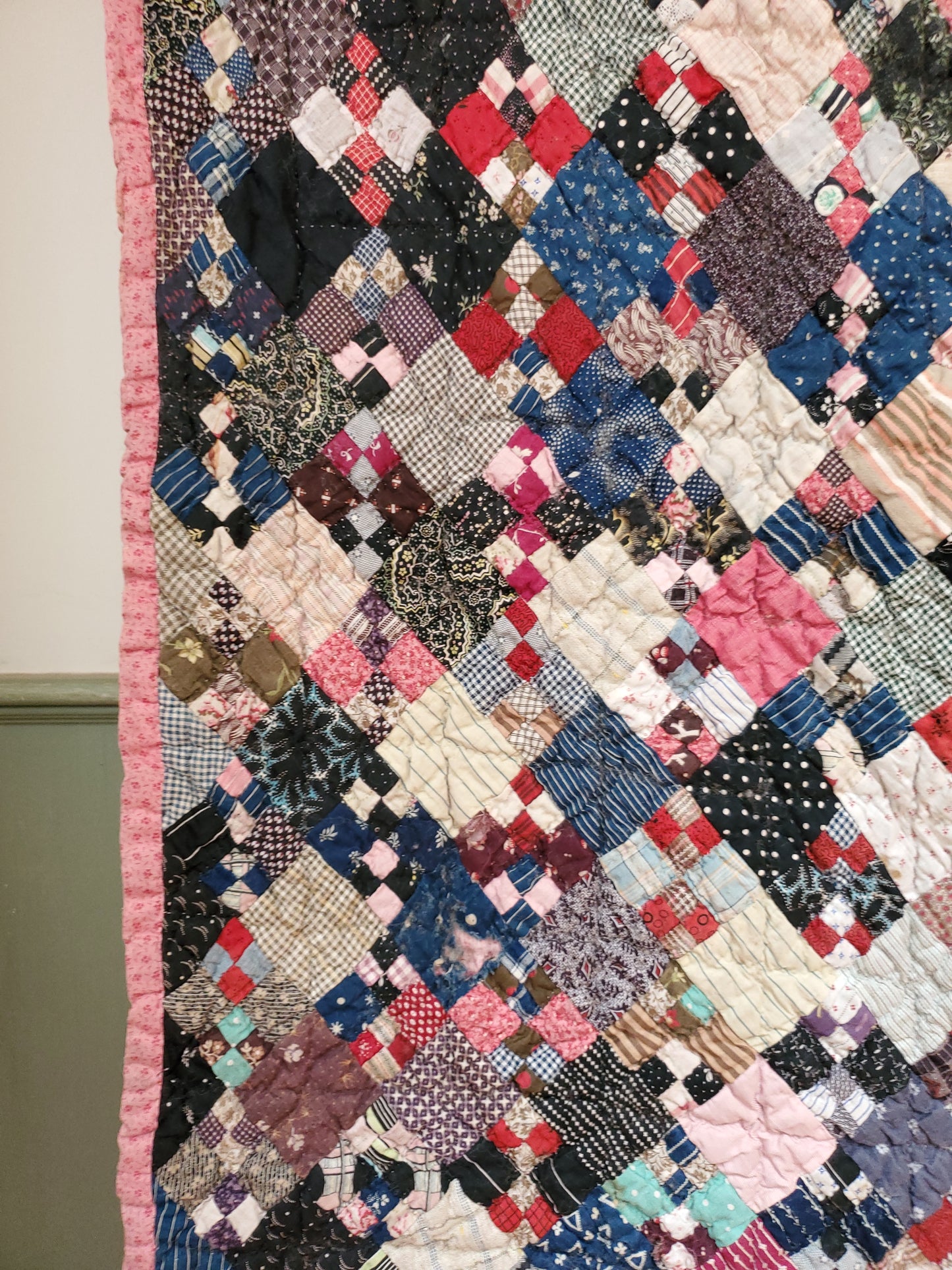 Hand Pieced Antique Quilt, ca 1890