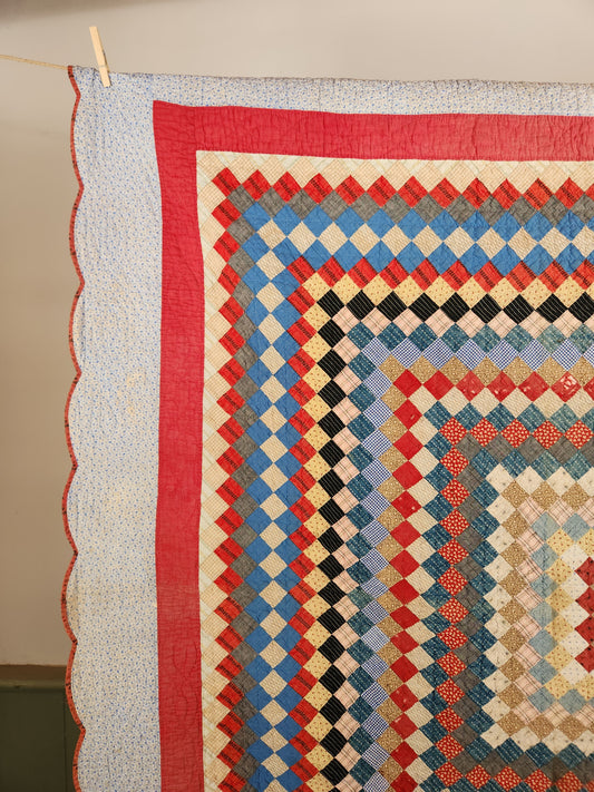 Antique Trip Around The World Quilt c1890