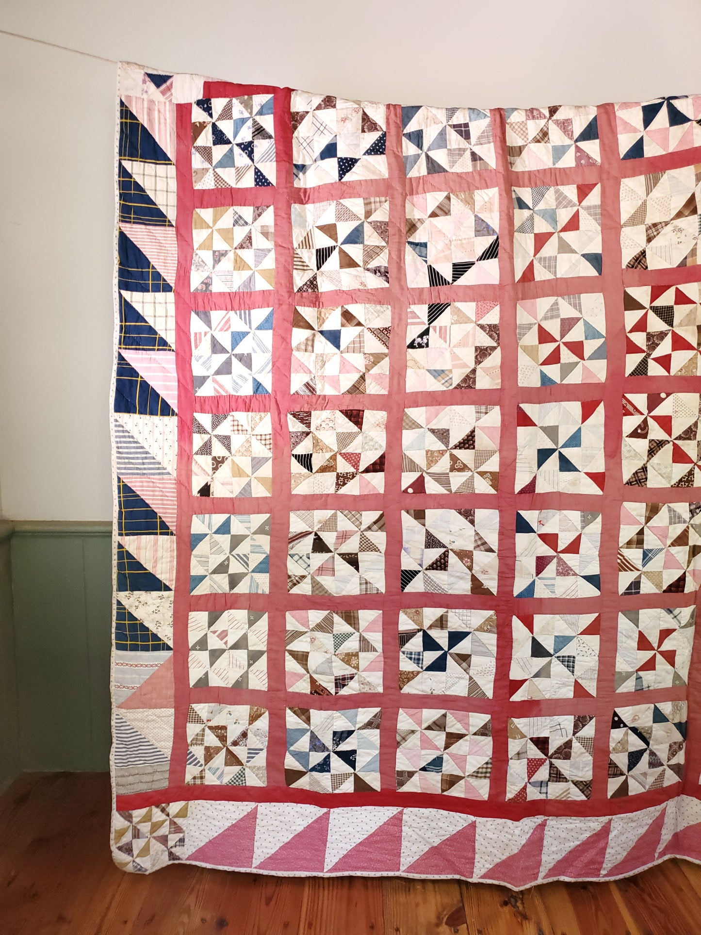 Antique Scrappy Patchwork Quilt, ca 1900