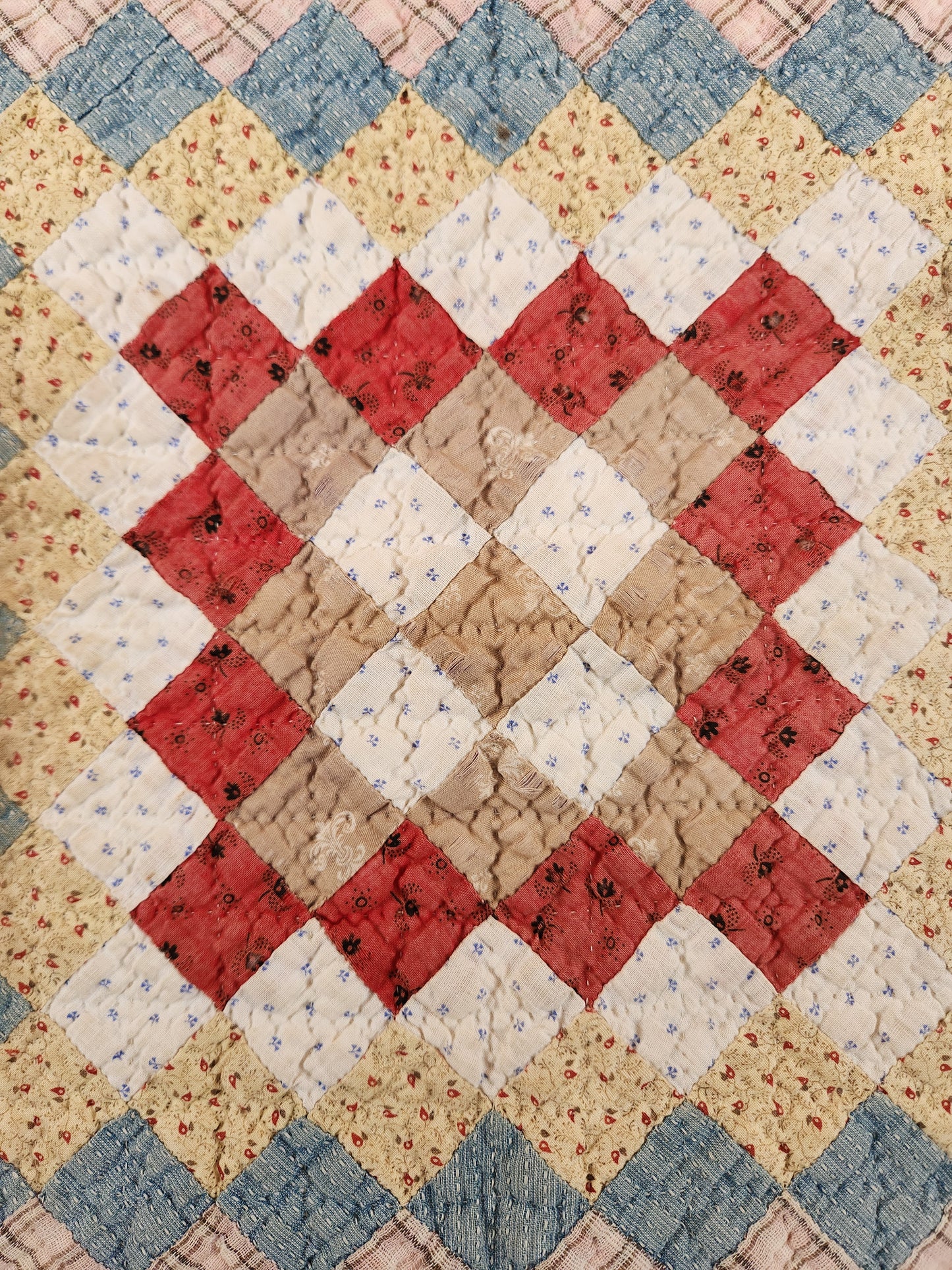 Antique Trip Around The World Quilt c1890