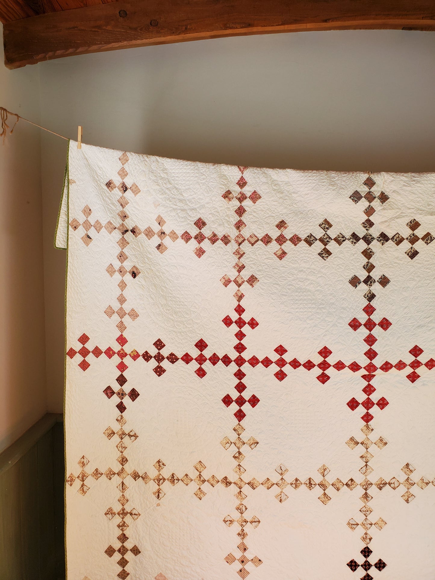 Antique Double 9 Patch Quilt, 19th Cent