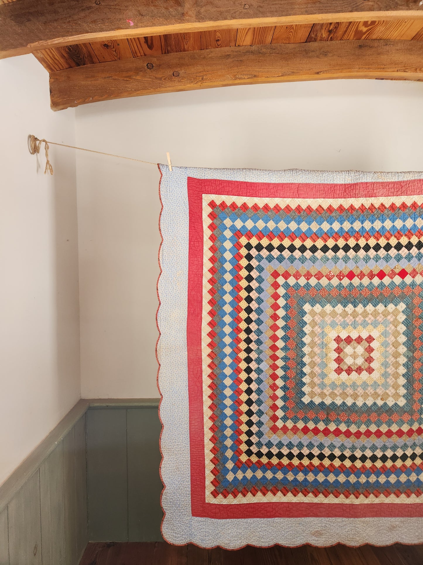 Antique Trip Around The World Quilt c1890