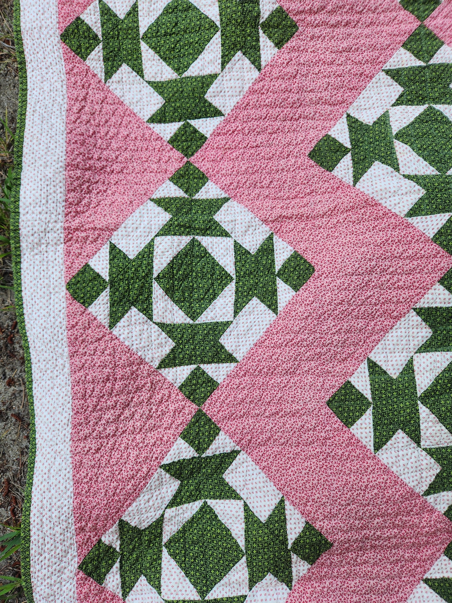 19th Century Pink & Green Quilt