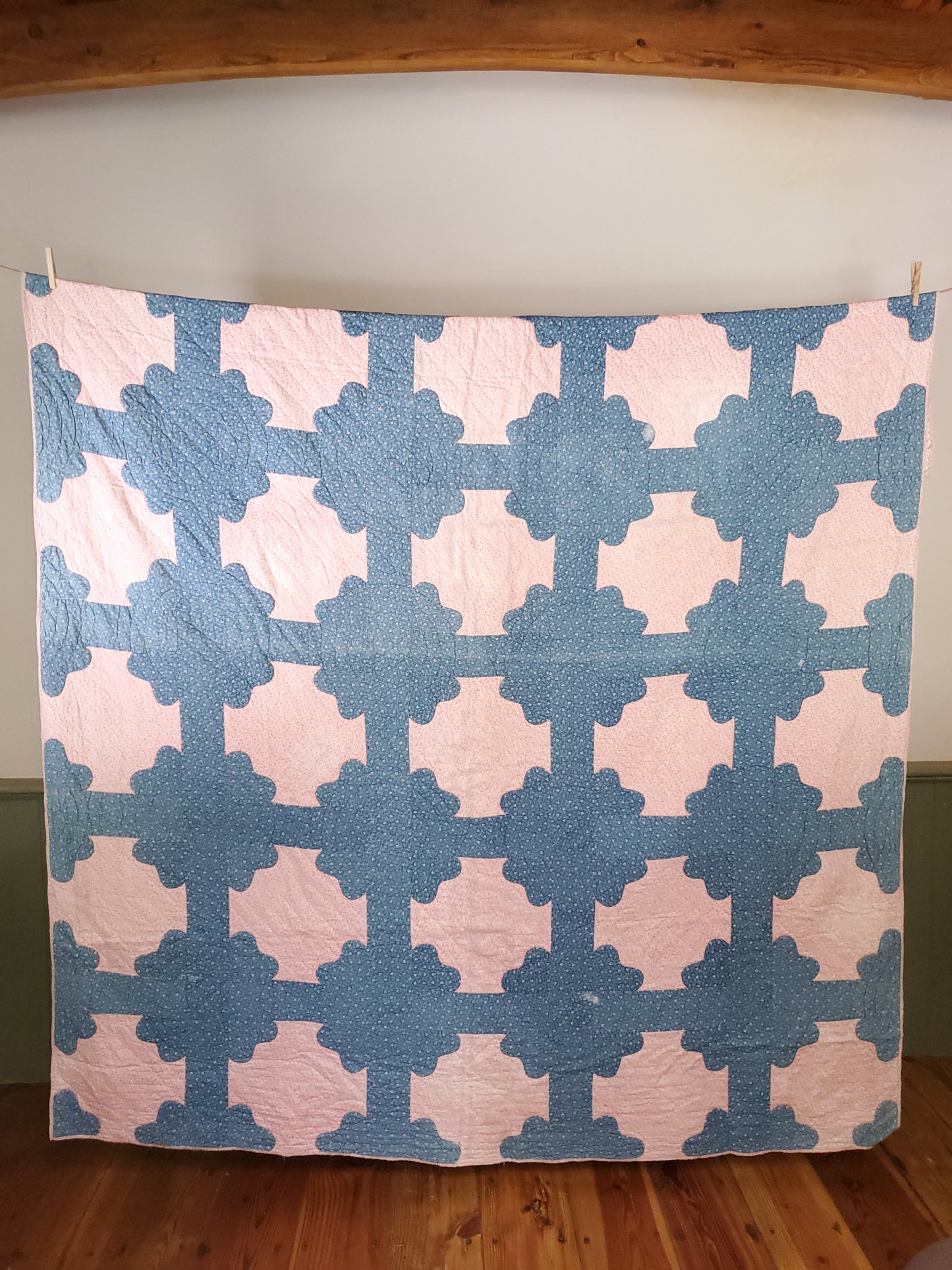 Blue and Pink Antique Quilt