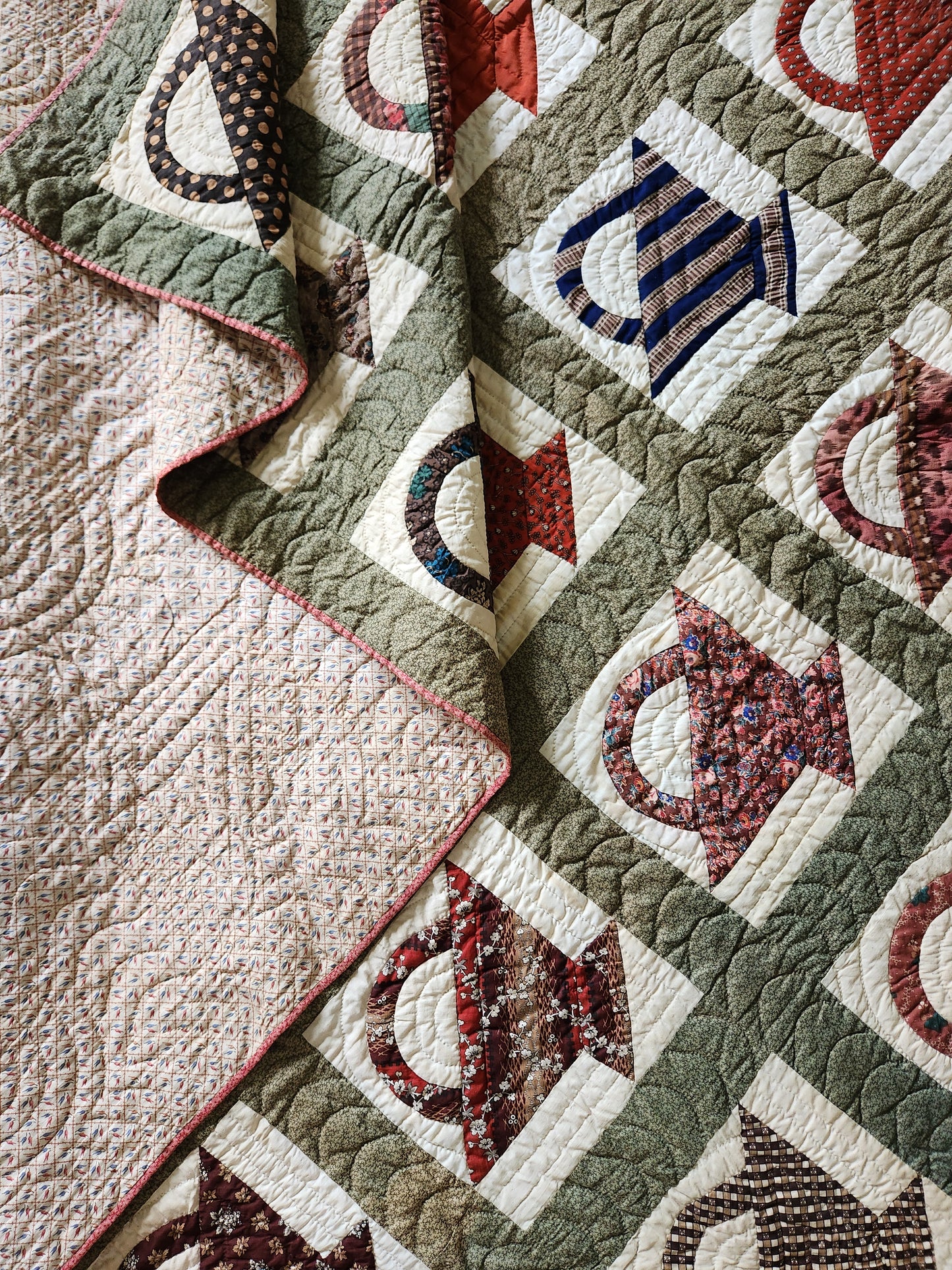 Antique 19th Century Baskets Quilt
