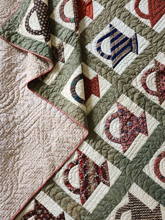 Antique 19th Century Baskets Quilt