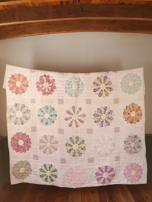 Vintage Dresden Plate Quilt, ca 1950 (2/2)