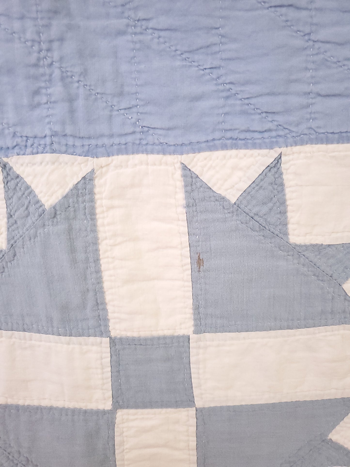 Blue and White Vintage Goose Tracks Quilt