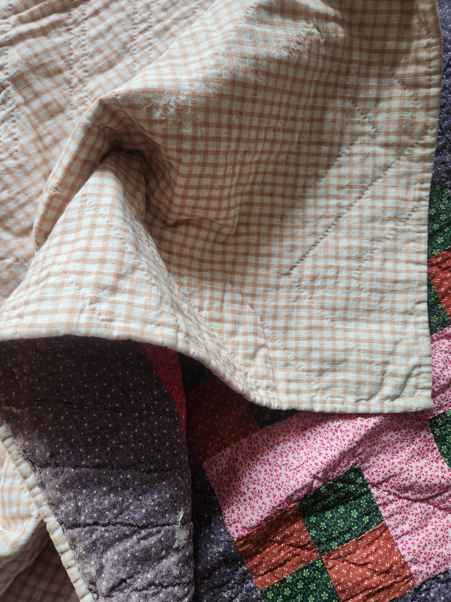 1 of 2, Antique Pennsylvania Style Calico Quilt