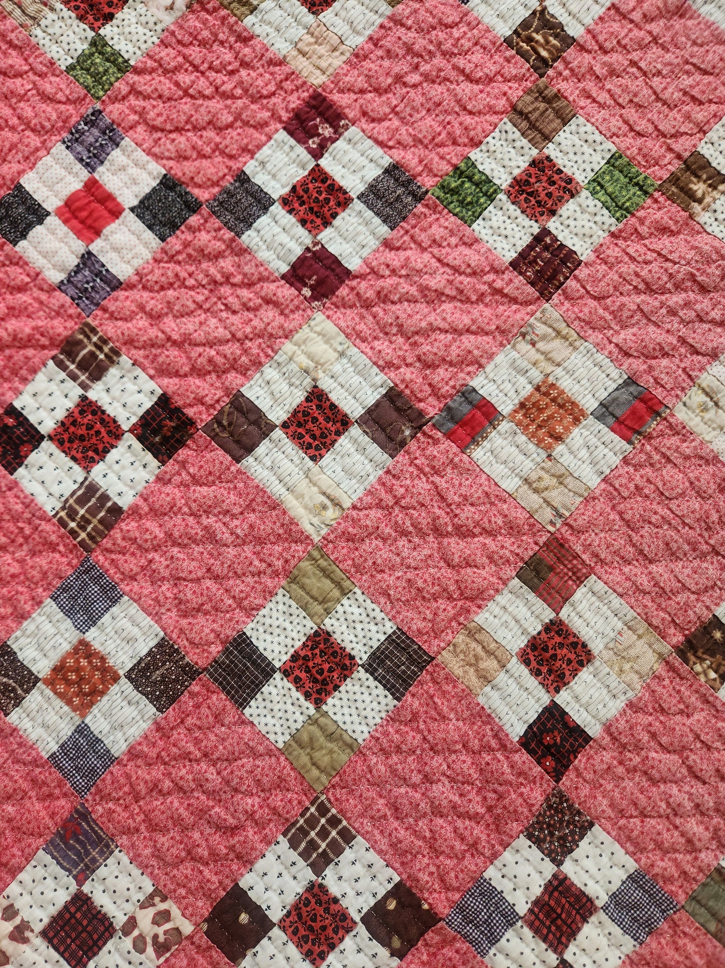 Nine Patch Antique Quilt C1880