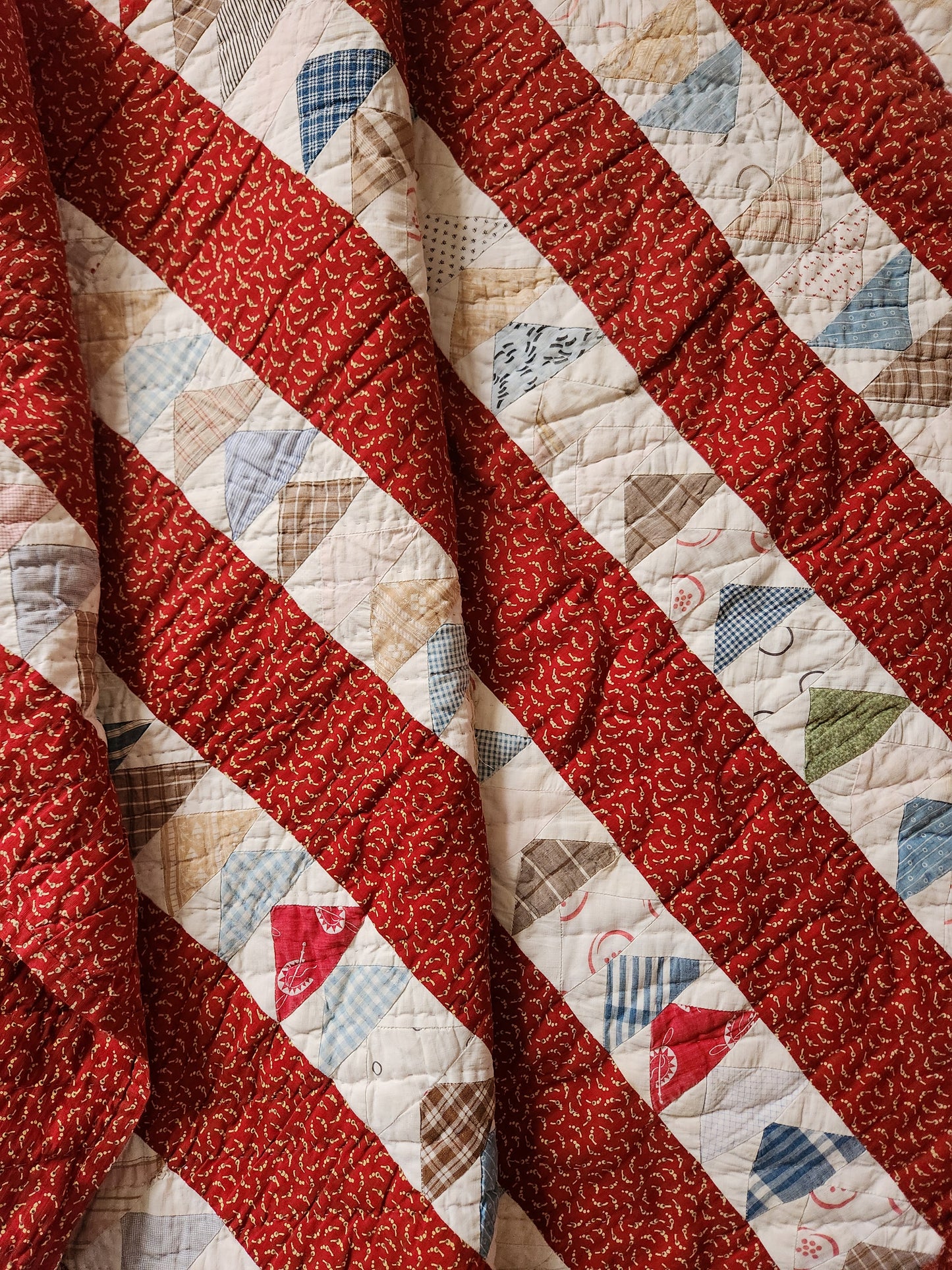 Flying Geese Bars Quilt C1890