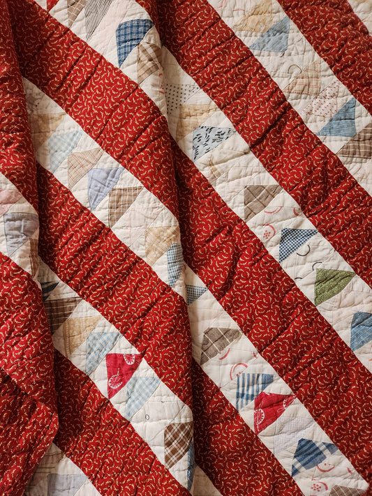 Flying Geese Bars Quilt C1890