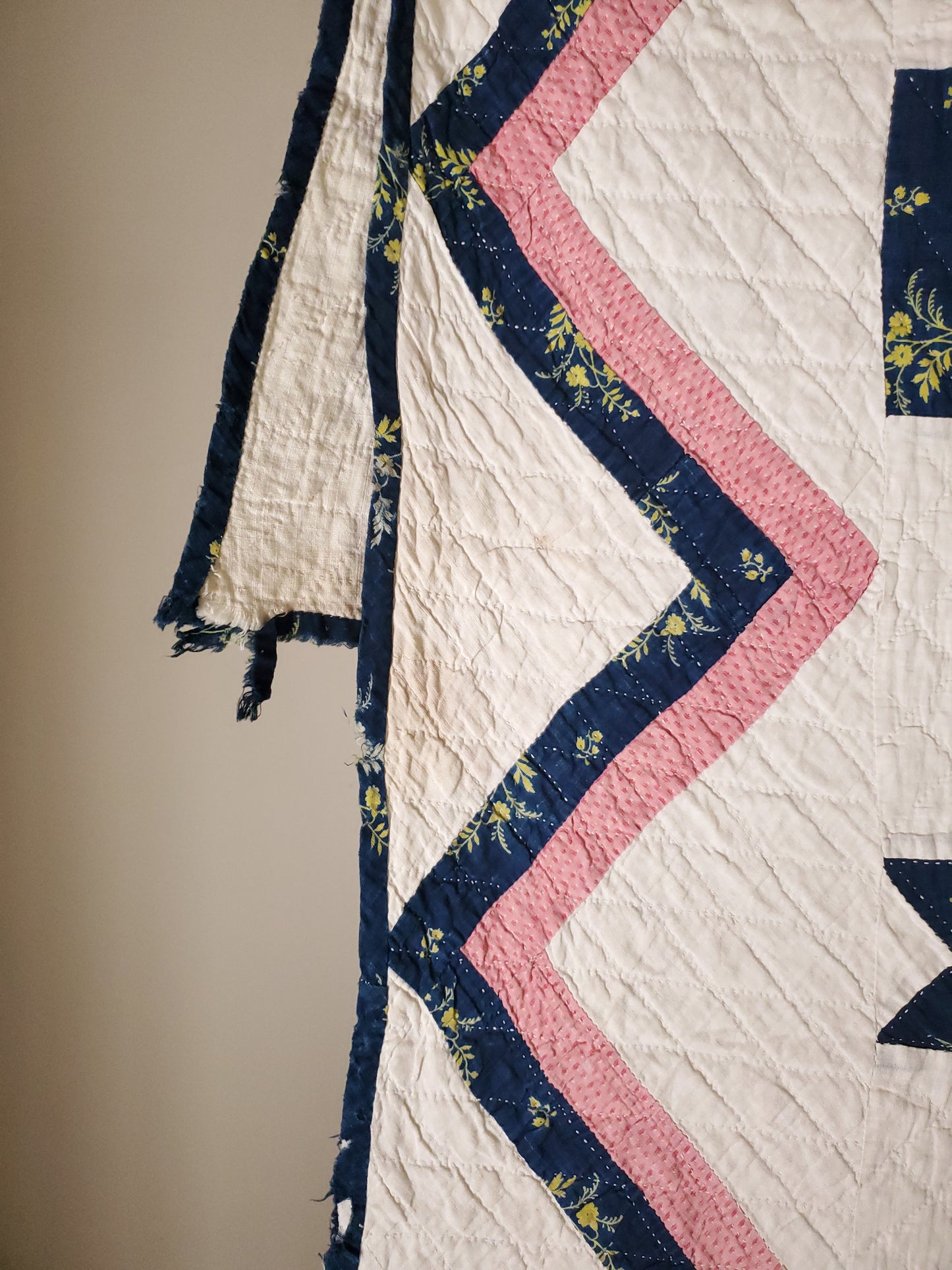 Lazy Daisy Indigo Antique Quilt