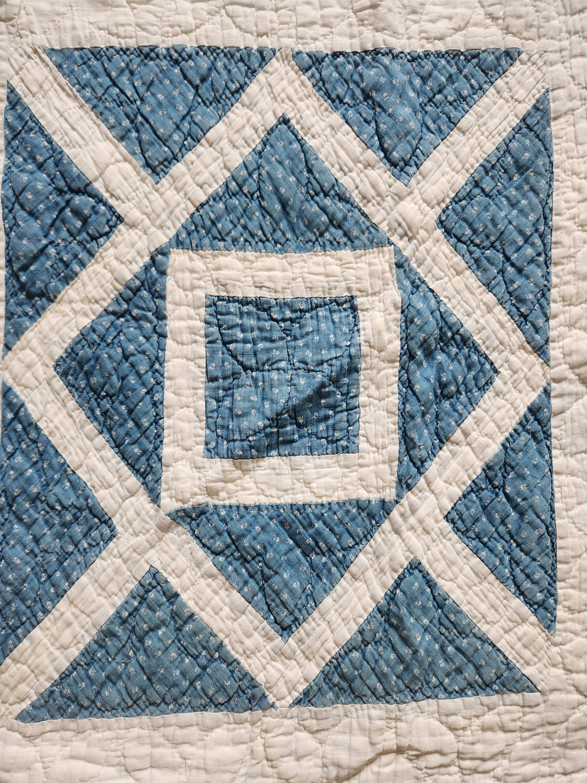 Blue & White Antique Quilt c1900