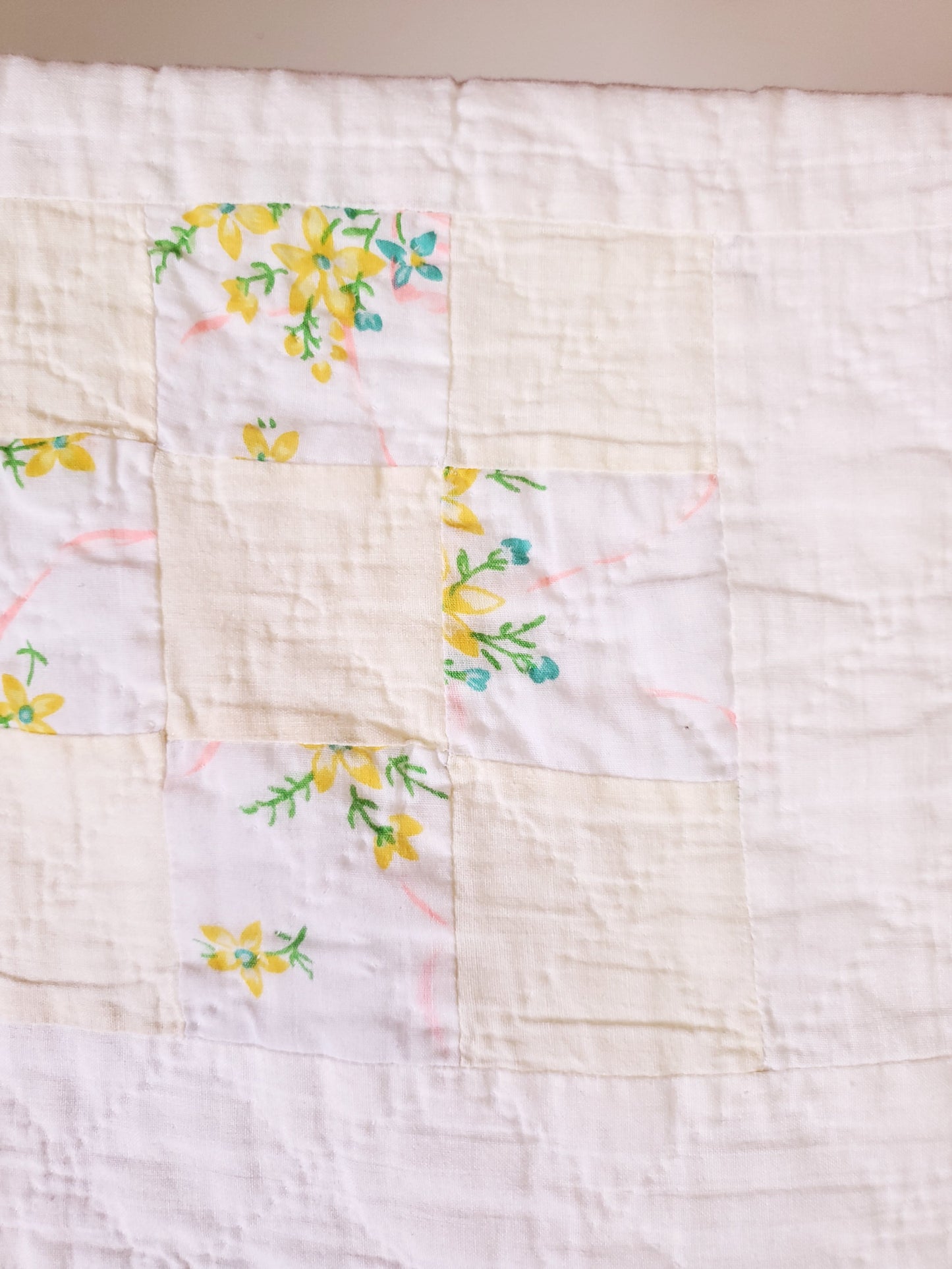 Nine Patch Crib Quilt c1940