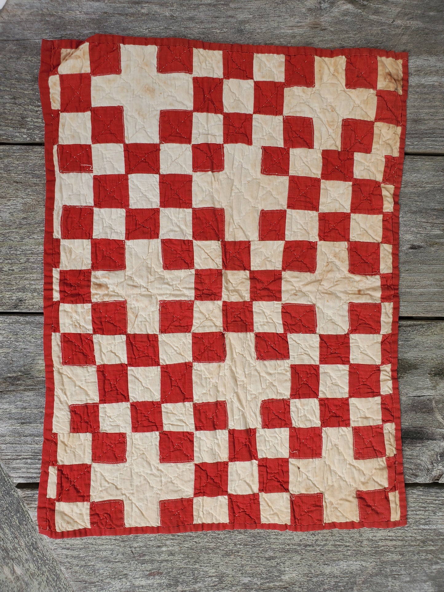 Red and White Doll Quilt