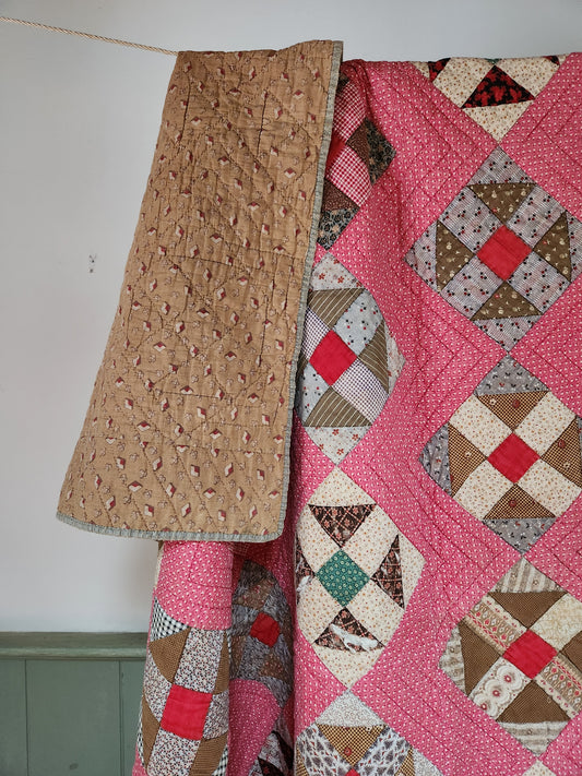 19th Century Pink Patchwork Quilt