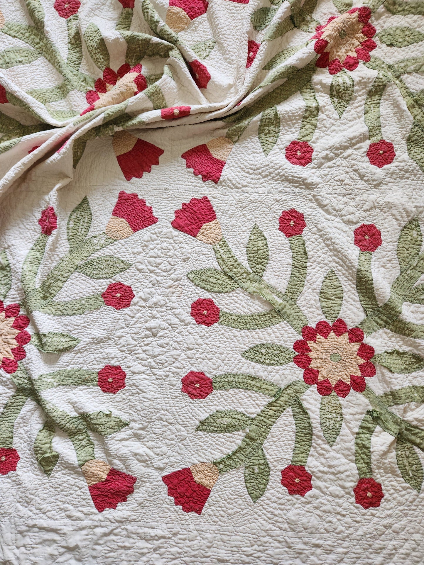 Antique Applique Whig Rose Quilt