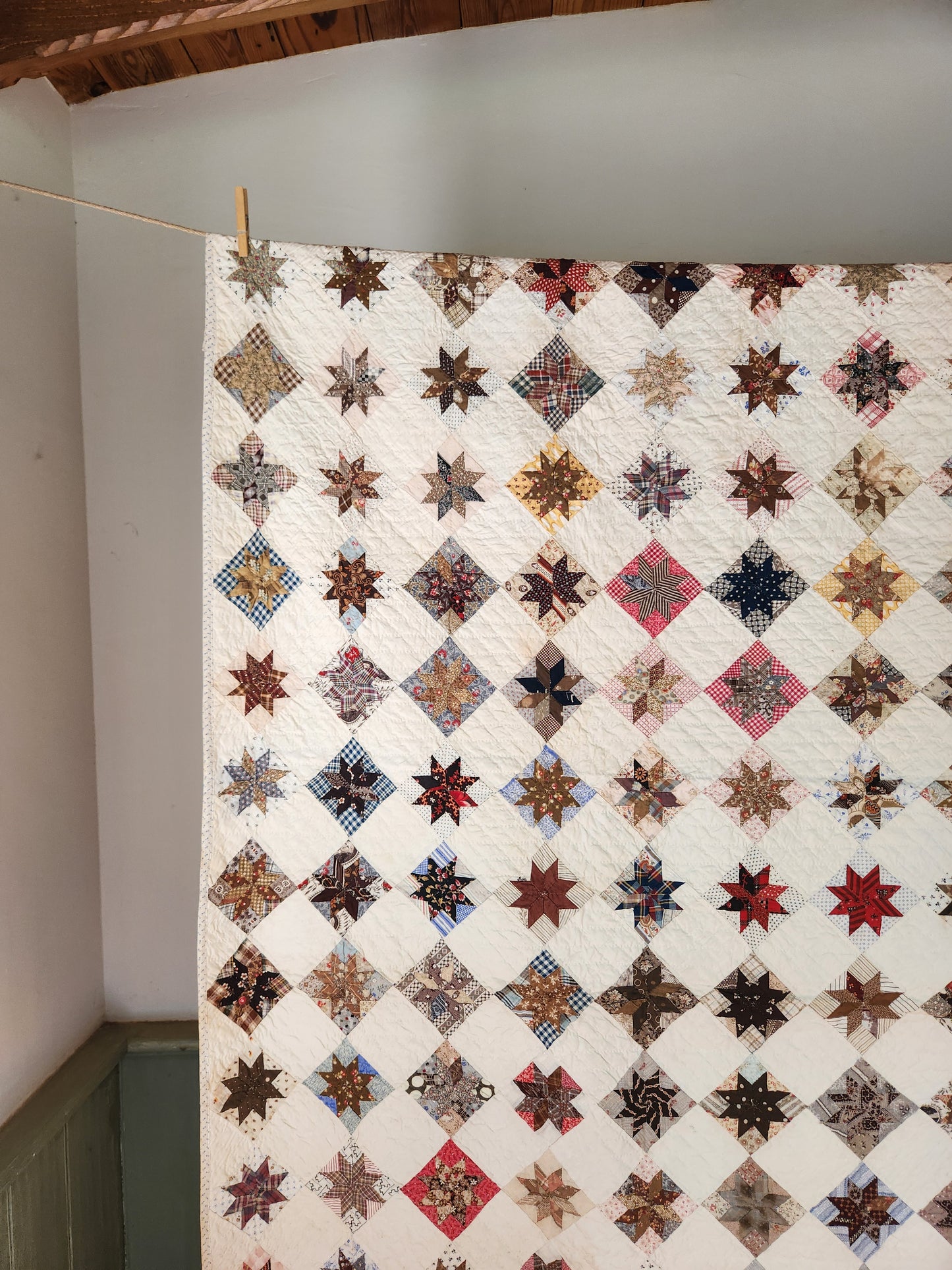 Antique LeMoyne Star Quilt ca 1880