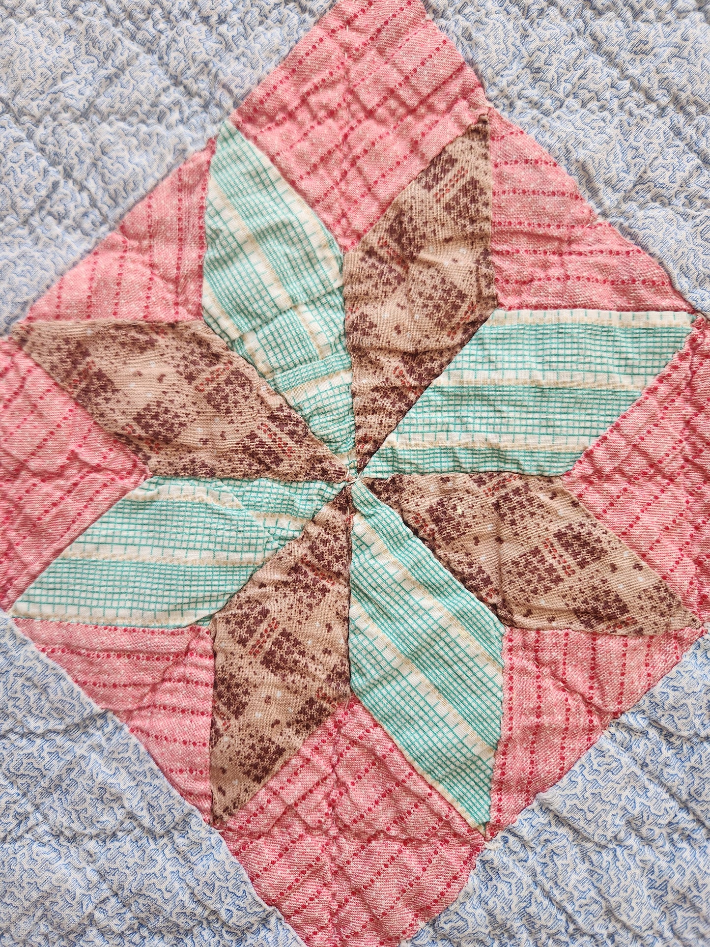 Antique Eight Point Star Patchwork Quilt c1880