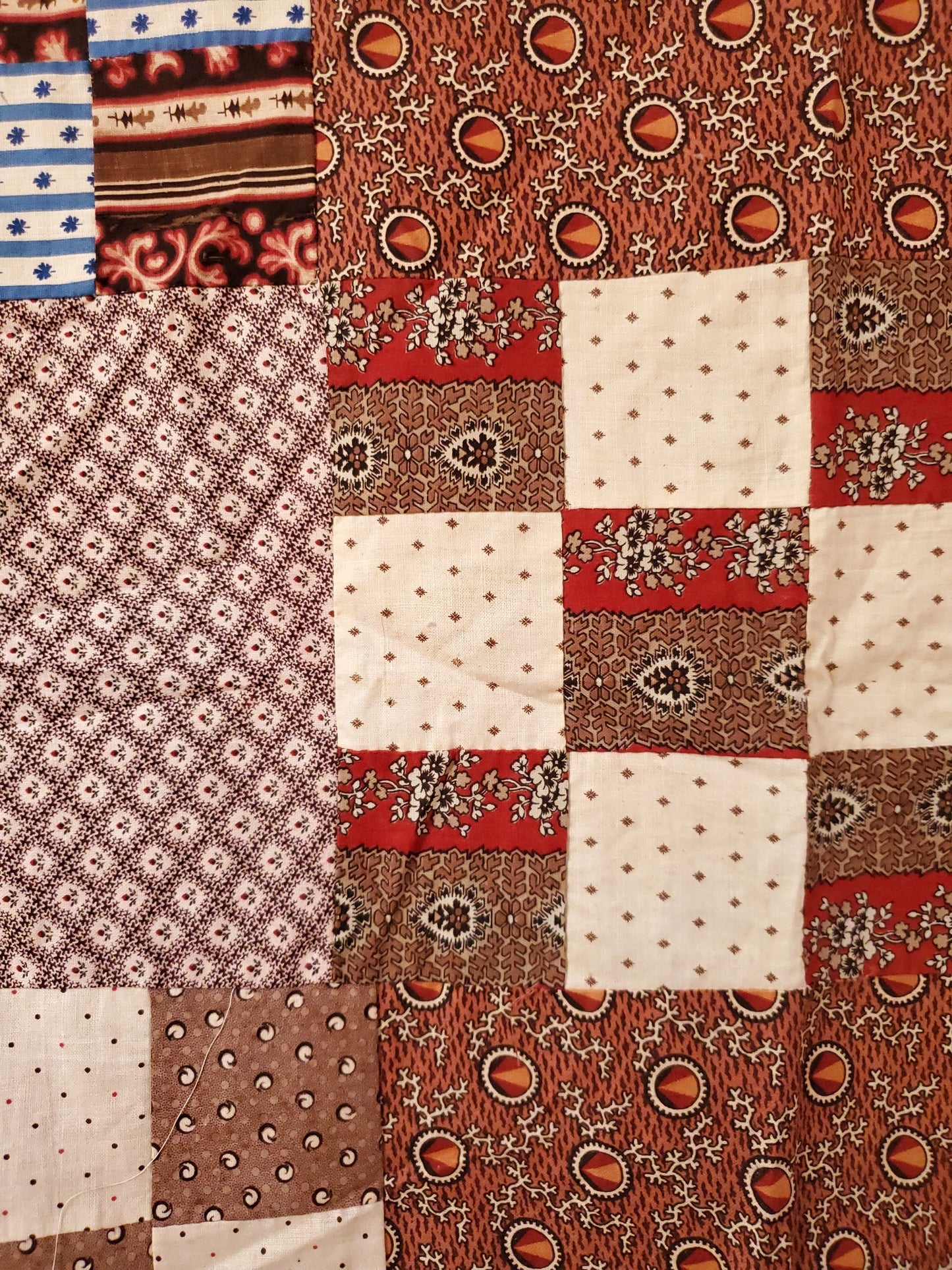 19th Century Antique Madder Quilt Top