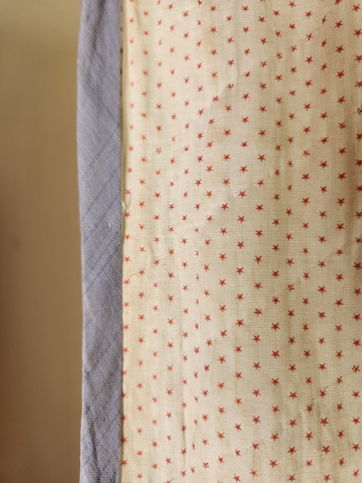 Antique Indigo and White Bear Paw Quilt c1900