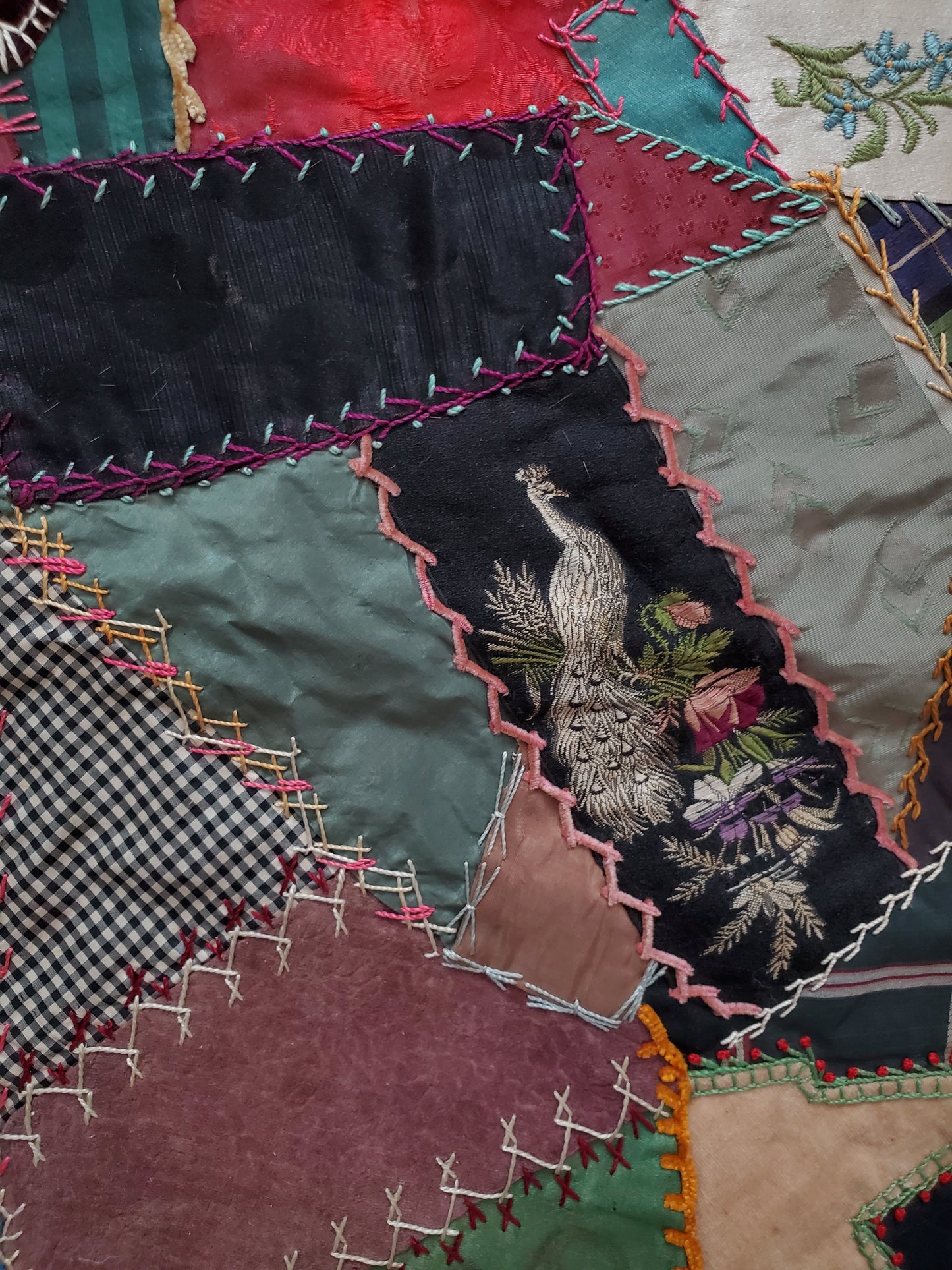 Victorian Crazy Quilt, Crib Size, ca 1890