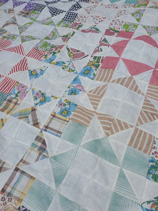 Hand Pieced Vintage Quilt Top, ca 1950