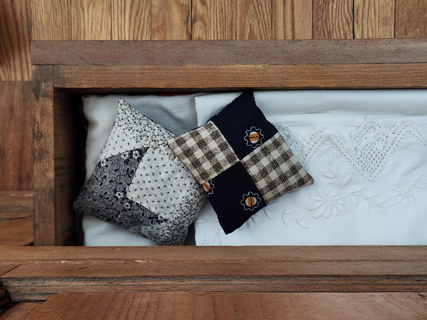 Antique 4 Patch Quilt Block Lavender Sachet