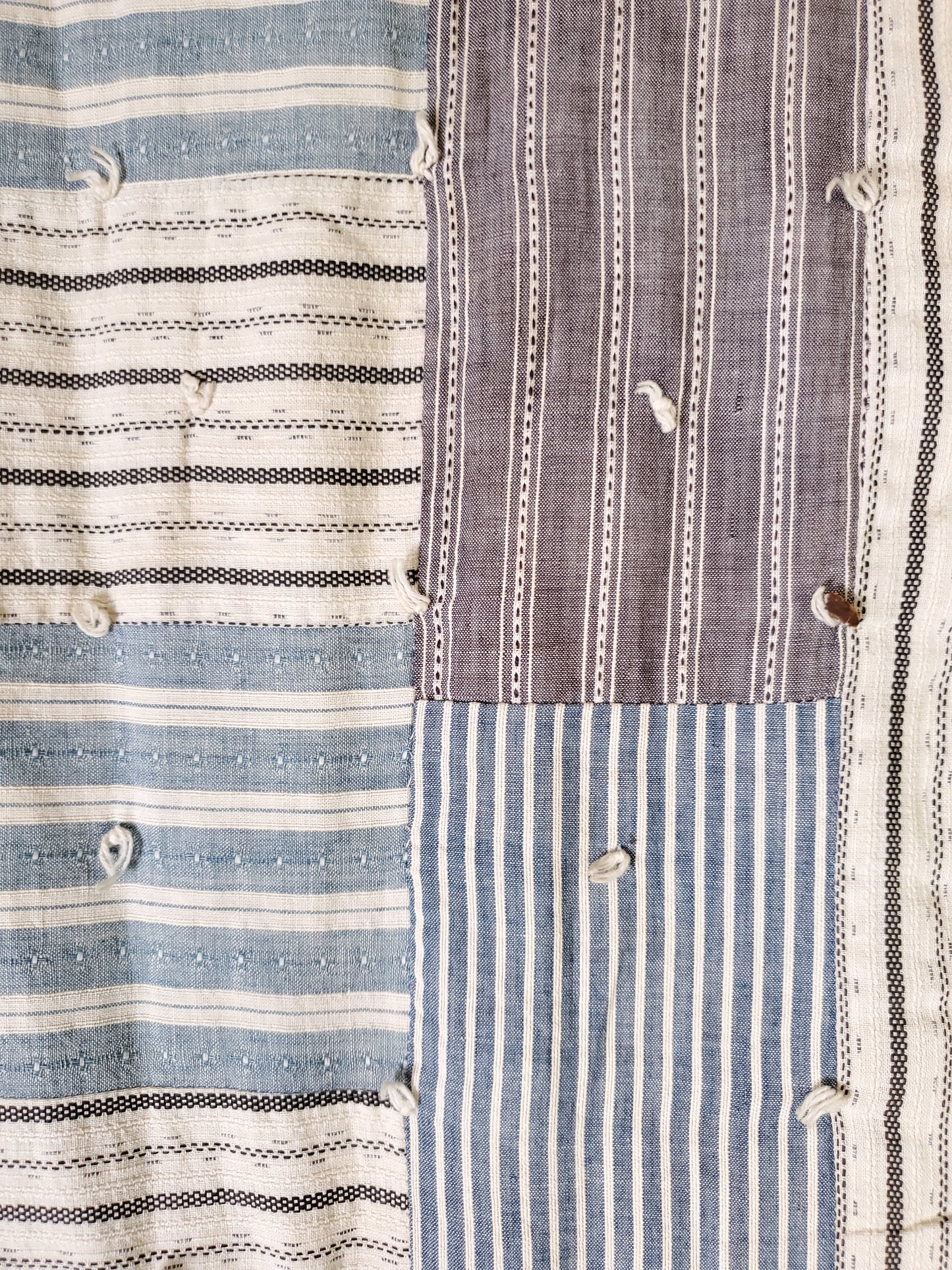 Hand Tied Shirting Quilt c1920