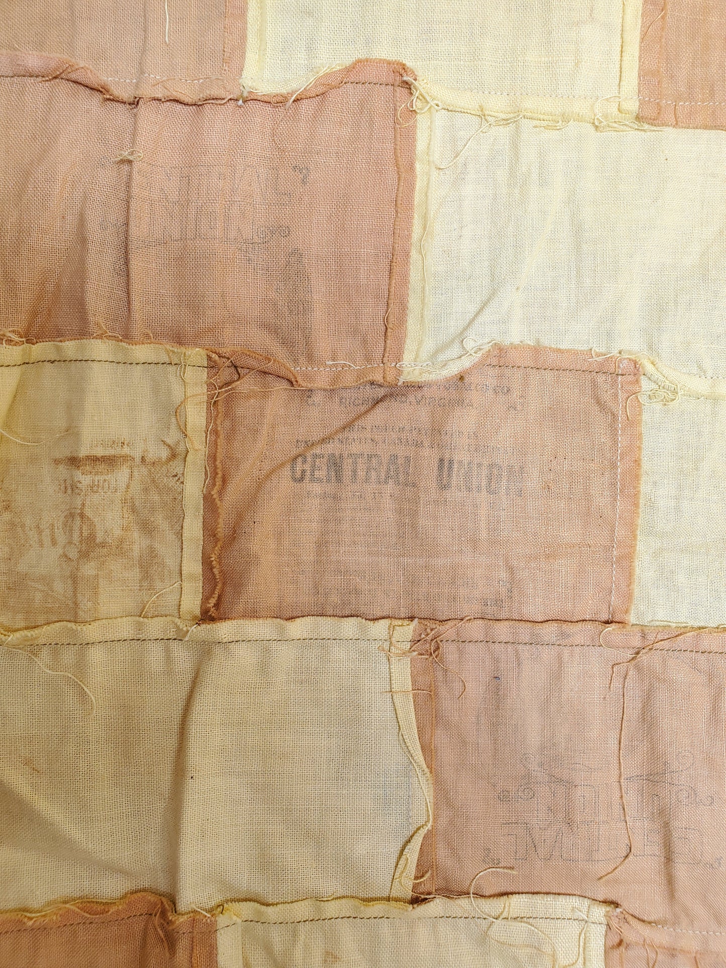 Tobacco Sack Quilt Top c1880