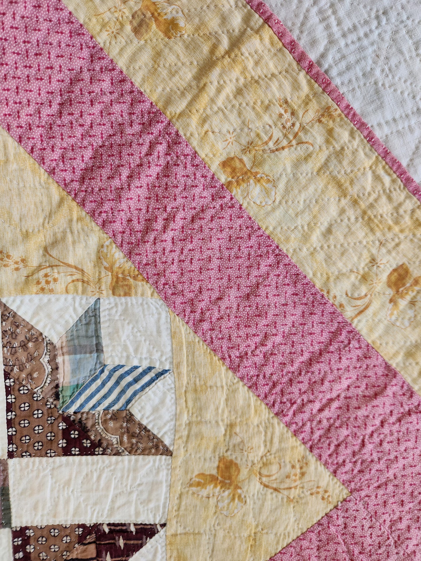 Antique 19th Century Goose Tracks Quilt