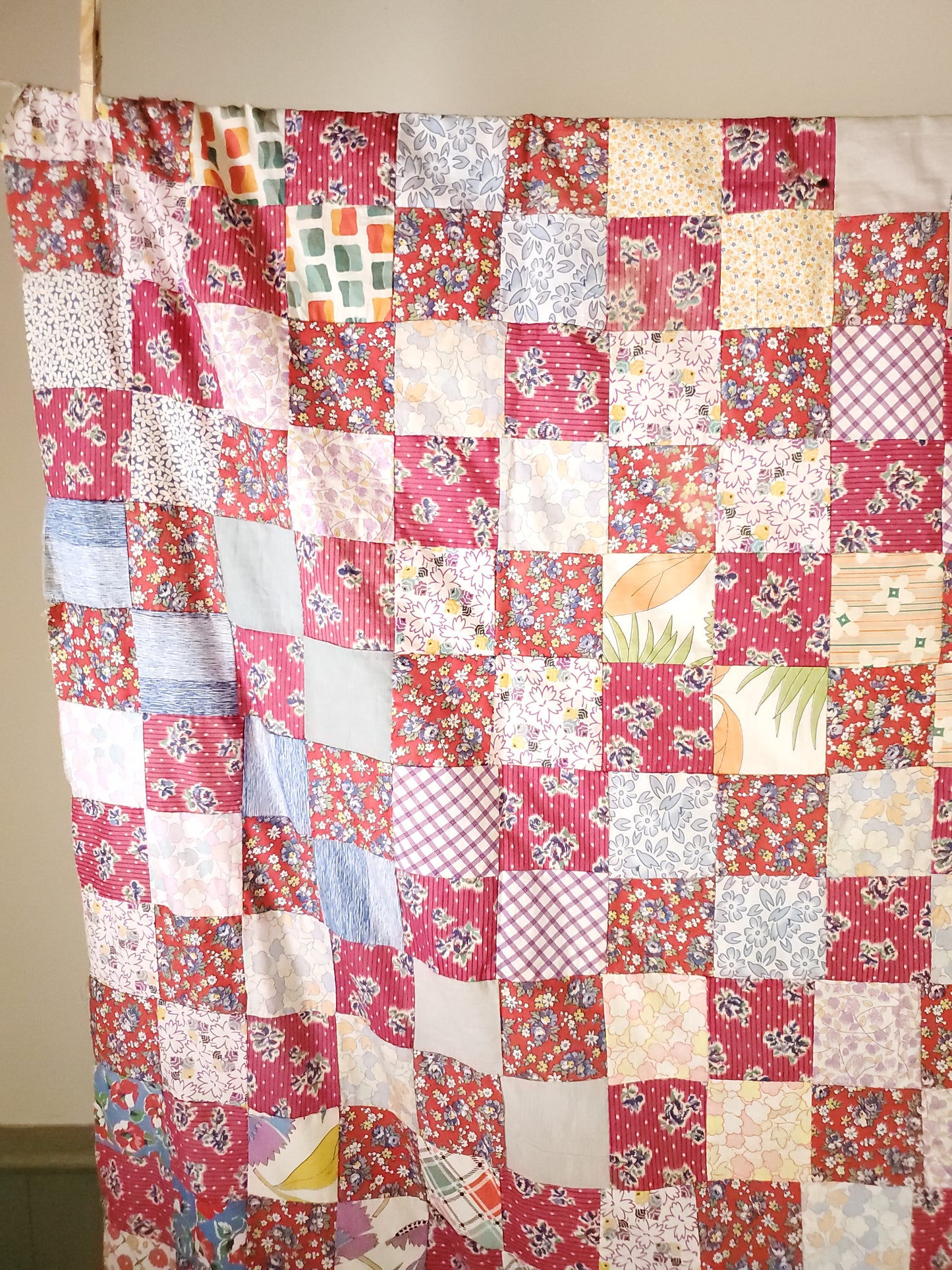 Vintage Patchwork Quilt Top, ca 1950