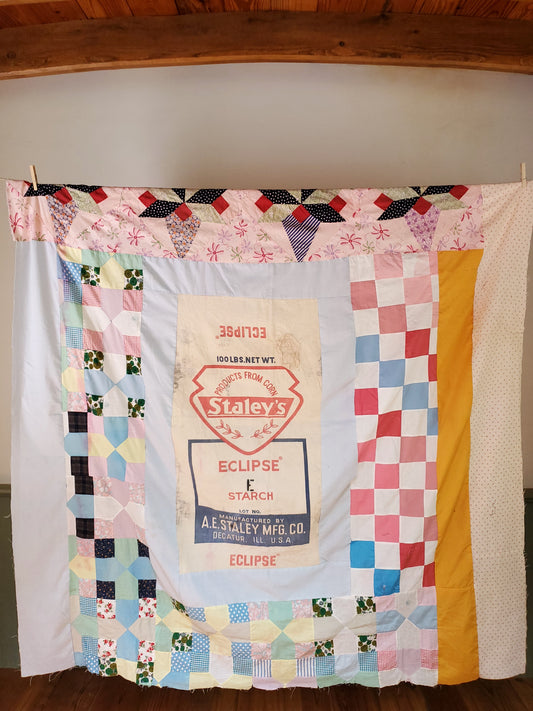 Staley's Feed Sack Quilt Top