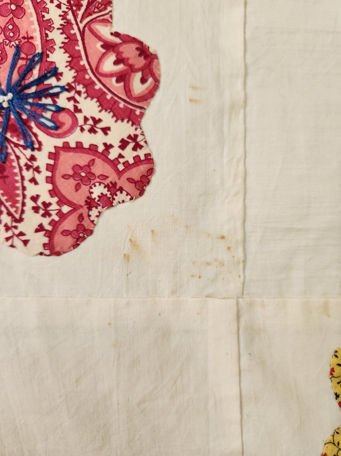 Vintage Hand Stitched Album Coverlet c1950 (A)
