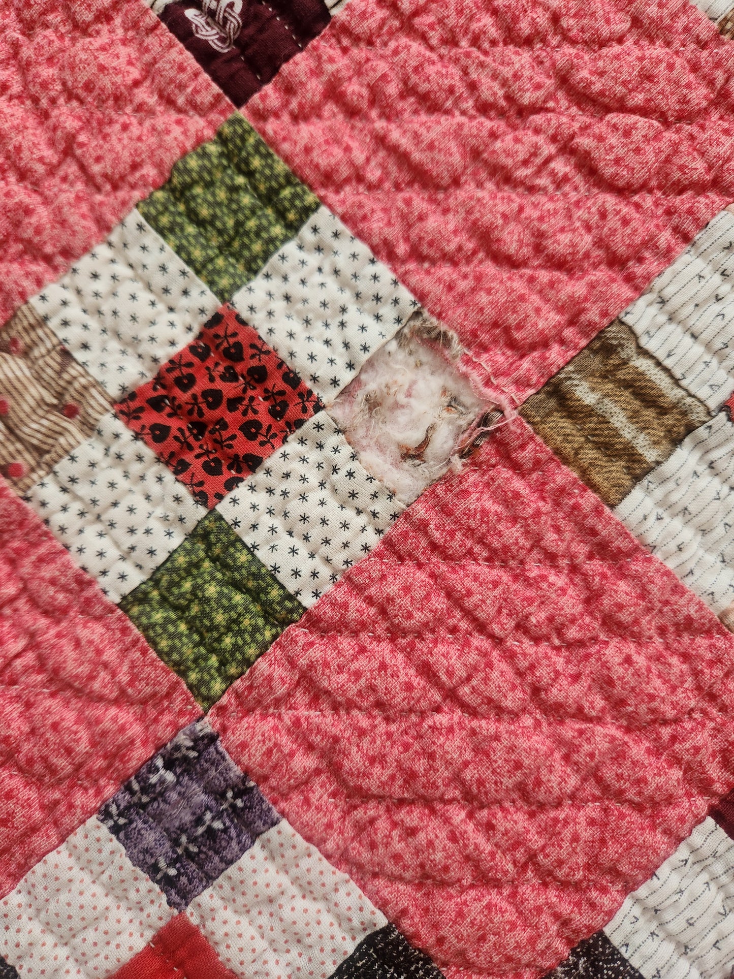 Nine Patch Antique Quilt C1880
