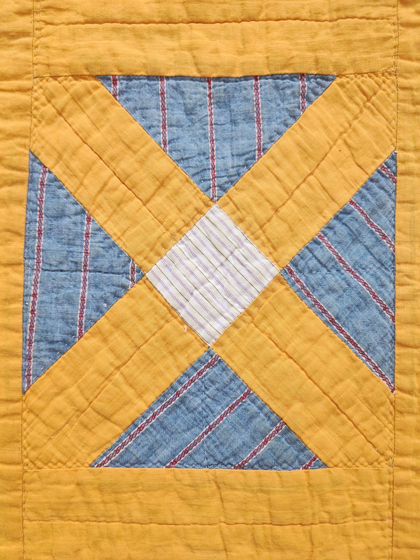 Antique Old Italian Block Quilt c1900