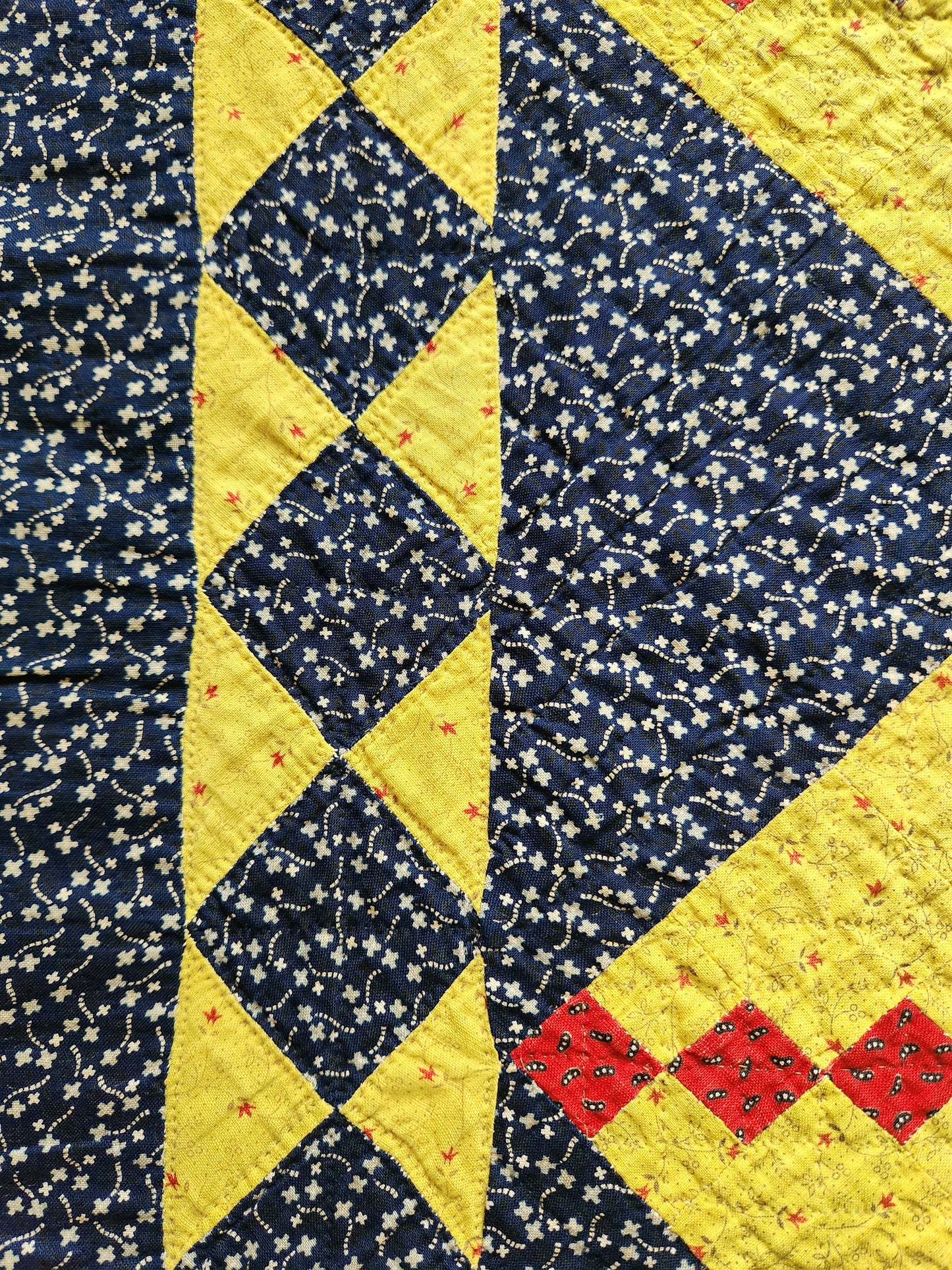 Four Patch on Point Quilt c1880