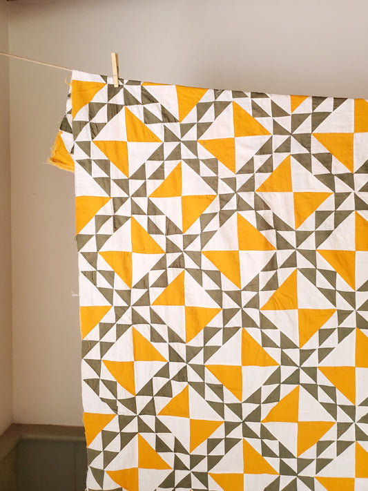 Cheddar and Green Quilt Top